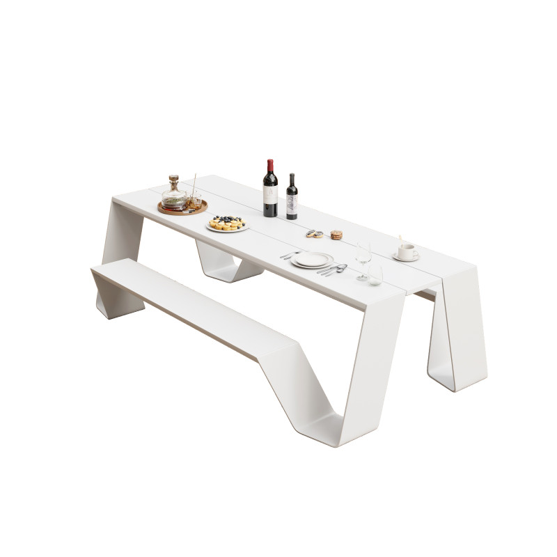 black outdoor furniture dining table with bench(color customized)