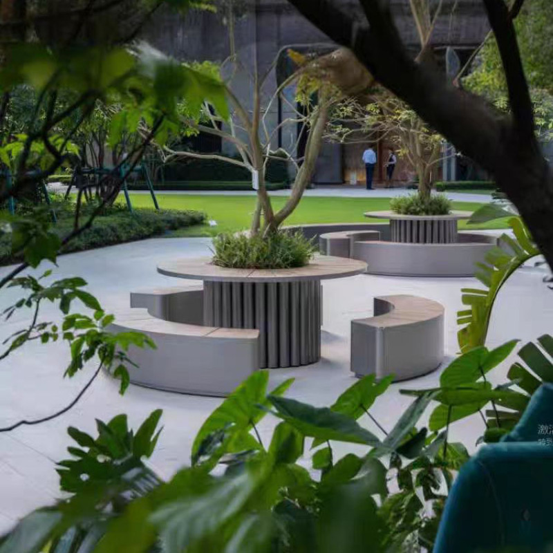 stainless steel planter bench